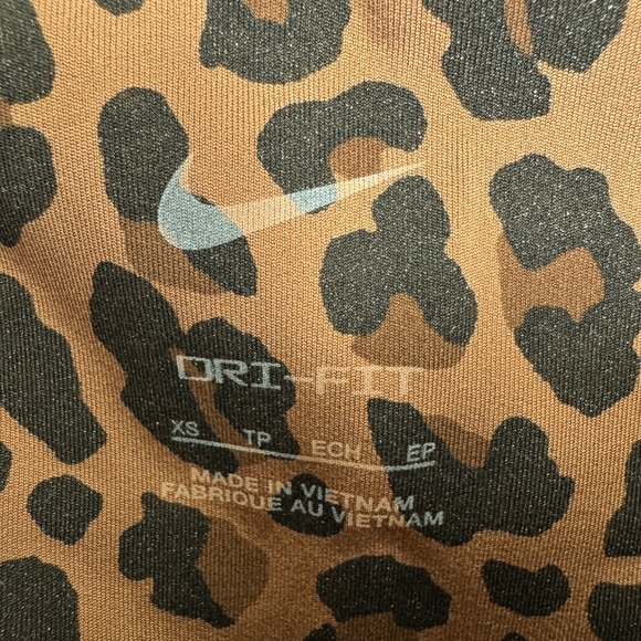 Nike Women Leggings Dri-Fit Brown XS Animal Print Performance Athletic Running - Picture 7 of 10